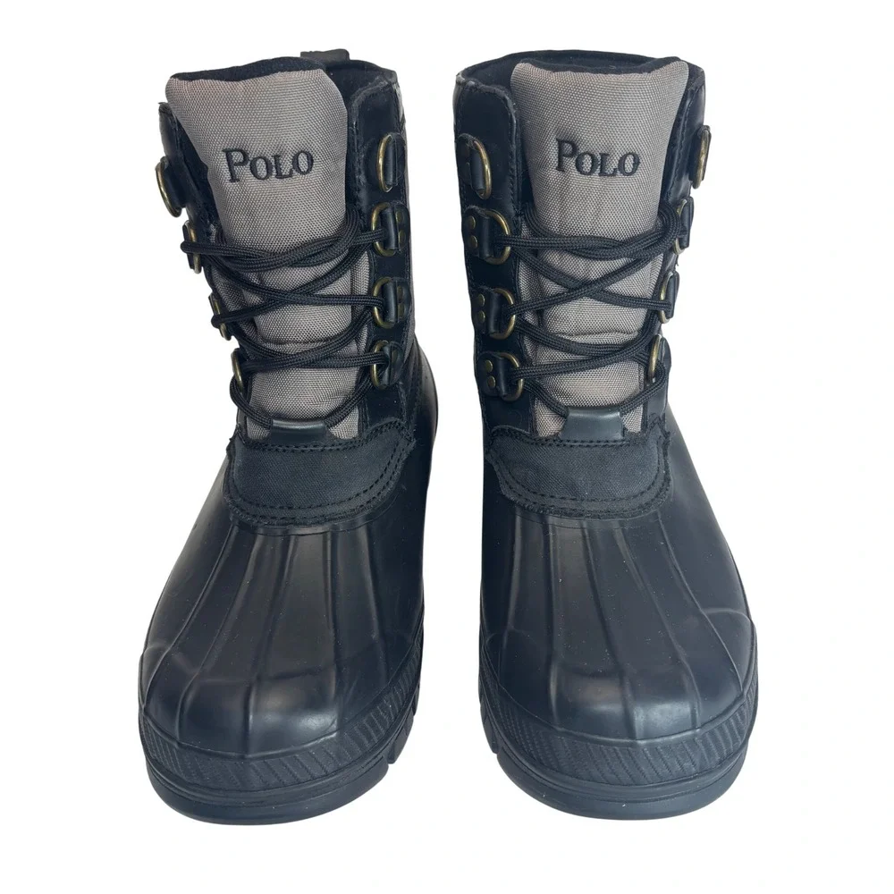 Polo Ralph Lauren Boots Gorpcore Waterproof Black Gray Pony Rugged Ranger Sz 11